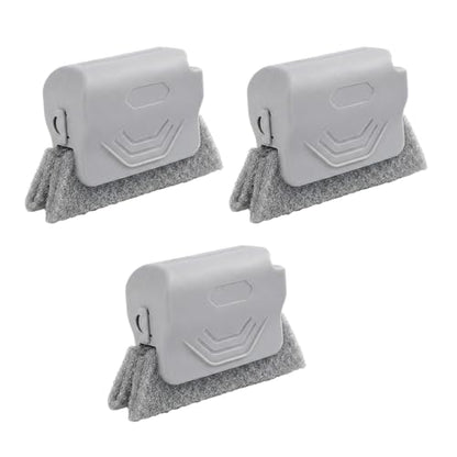 Runsgo Window Track Cleaner, Handheld Cleaning Brush Set, for Window Slides Grooves, Tile Grout Lines, Shutter Slats, Car Ac Vents & Narrow Gaps (Gray 3pcs) - color: Gray 3pcs