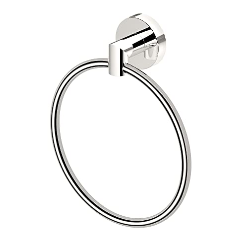 Gatco 4312 Glam Towel Ring, Polished Nickel | Wall Mounted 6.5" Towel Ring for Bathroom | Hand Towel Holder for Bathroom, Kitchen - color: Polished Nickel