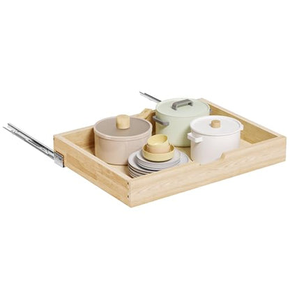 Pull Out Cabinet Organizer, 28.5 in W x 21 in D Solid Wood Slide Out Drawer, Soft Close Sliding Shelf, Bottom or Side Mount for Kitchen Pantry Bathroom, Fits 29.5 in Cabinet Opening - size: 28½” W × 4"H x 21” D