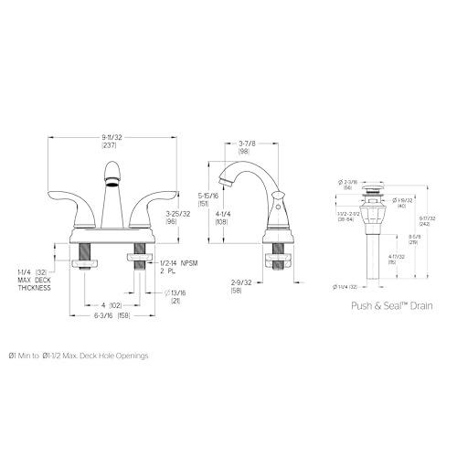 Pfister LG1487000 Pfirst Series 2-Handle 4" Centerset Bathroom Touch on Faucets, 1 Pack, Polished Chrome - color: Polished Chrome