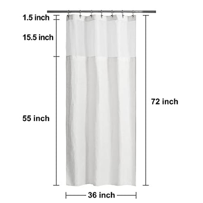 N&Y HOME Stall Waffle Weave Shower Curtain with Snap-in Liner White 36x72 | 12 Hooks & Snap on Fabric Liner, Washable, Mesh Window, Hotel Style, 36 x 72 Small Stall Size Shower Curtain Set for Bathroom - color: White, size: 36"W x 72"L (Pack of 1)