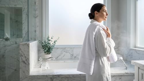 6 Piece 100% Cotton Bath Towel Set - 2 Bath - 2 Hand - 2 Face, White | 100% Cotton • Thick & Plush • Hotel Quality • Ultra Soft • Highly Absorbent • Quick Dry • Low Lint • Machine Washable - color: White