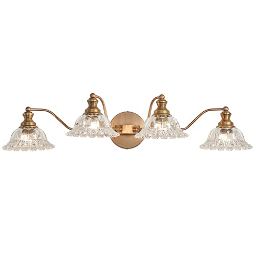 XIEDUN Brass 4 Light Vanity Lights for Bathroom Vanity Light Fixtures Bathroom Light Fixture - color: Brass, size: 4 Light