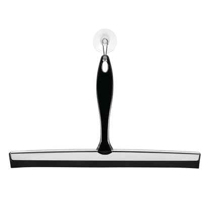 iDesign Bathroom Shower Squeegee, Black/Chrome | Wall Hook Included - color: Black/Chrome, style: Pack of 1