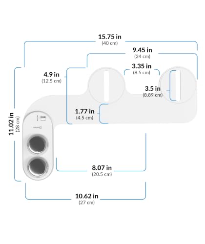 CLEAR REAR Bidet Attachment for Toilet Seat - Non-Electric with Self Cleaning Dual Nozzles, Leak Proof Connectors, Adjustable Water Spray, Rear & Feminine Wash - Hygienic Bathroom Upgrades (Warm/Cold) - color: E. White