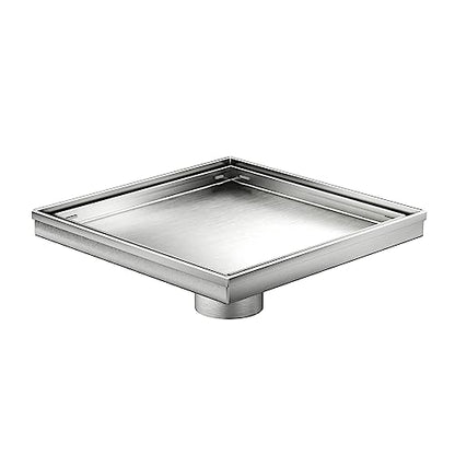 Neodrain 8" Brushed Square Shower Drain with Removable Tile Insert Grate | 304 Stainless Steel Tile Square Drain, Hidden Drain,Easy to Clean, Waterproof & Sturdy Shower Drain, CUPC Certified - color: Brushed, size: 8 IN