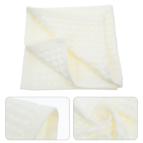 Toddmomy 4 Pcs Cotton Waffle Bath Towels White Lightweight and Suitable for Sensitive Skin Quick-Drying Facecloths for Bathroom, Spa, and Travel Use