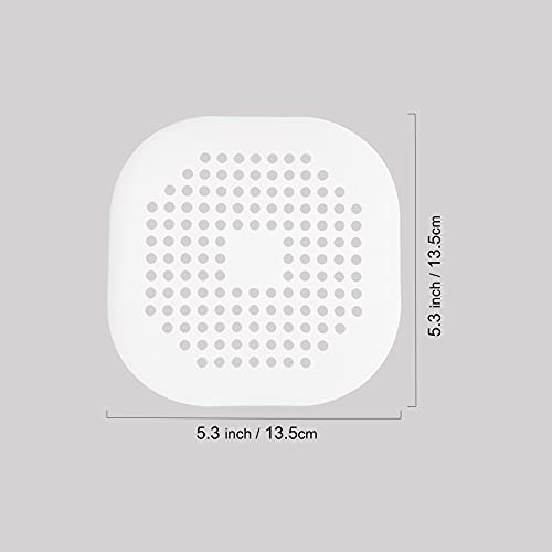 2 Pieces Shower Drain Hair Catcher Bathtub Stopper Home Drain Protectors Drain Cover with Sucker Water Trap Sink Cover for Bathroom Bathtub and Kitchen (White,White) - color: White,white