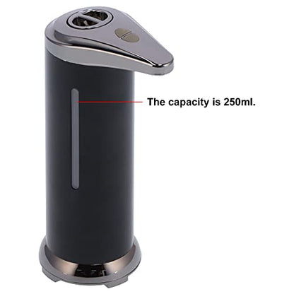 250ml Soap Dispenser, Automatic Soap Dispenser Touchless Touchless Hand Soap Dispenser for Home Bathroom Kitchen School Hotel (Black) - color: Black