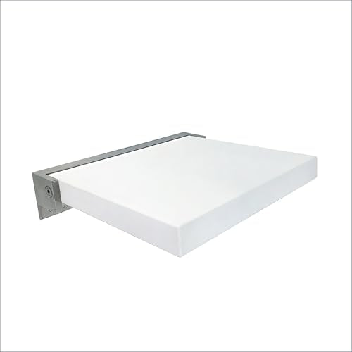 Transolid Preston Flip-Up Fold-Down Wall-Mount Padded Shower Seat, 14 in. W x 13.75 in. D, White and Polished Chrome, PPS1414UP-01PC - color: White/Polished Chrome, size: 14"x14"