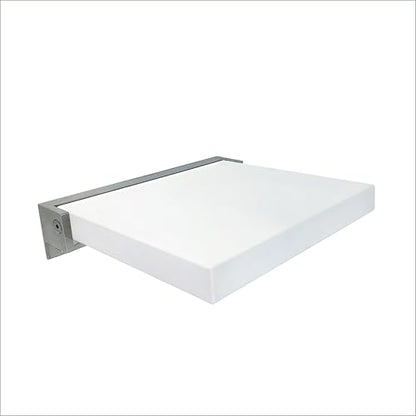 Transolid Preston Flip-Up Fold-Down Wall-Mount Padded Shower Seat, 14 in. W x 13.75 in. D, White and Polished Chrome, PPS1414UP-01PC - color: White/Polished Chrome, size: 14"x14"