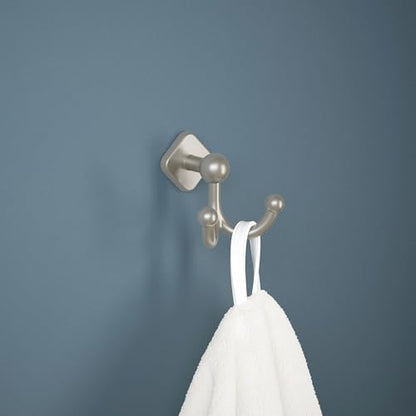 Franklin Brass Gainesville (1-Pack) Towel Hooks Satin Nickel Double Bathroom J Hooks Wall Mounted for Robes & Towels Hand Towel Hook Holder Kitchen, Bathroom Accessories GNV35-SN - color: Satin Nickel