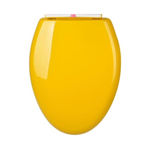 Toilet Seat with Quick Release for Easy Clean, 18.5" Standard Toilet Seats,Slow Close Detachable Bathroom Accessories Fits All Regular Toilet Bowls Pp Material, (Yellow) - color: Yellow
