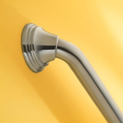 Moen Home Care Bathroom Safety 16 Inch Designer Stainless Steel Handicap Grab Bar for Bathtub and Shower, Concealed Screws, Brushed Nickel, LR8716D3BN - color: Brushed Nickel