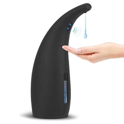 Automatic Touchless Soap Dispenser, 300ml, IP65 Waterproof, Auto Sensor for Kitchen, Bathroom, Hotel, Restaurant (Black) - color: Black
