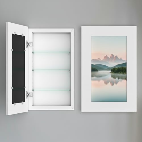 Medicine Cabinet No Mirror, Without Mirror, For Bathroom Storage 14x24 | Houseables Recessed Medicine Cabinet, 17x27, 14x24, Hidden In Wall Niche, Picture Frame, Concealed, Built In, Shelf Insert - size: 14" x 24" ID, 17" x 27" OD