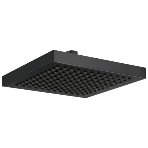 Delta Matte Black Rain Shower Head, 8 Inch Square Shower Head Rainfall, Overhead Rain Showerhead, 2.5 GPM Flow Rate, Matte Black RP50841BL - color: Matte Black, size: 2.5 GPM Water Flow