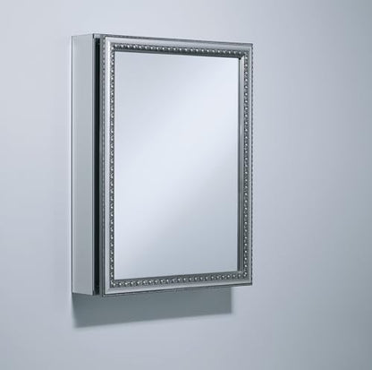 Kohler CB-CLW2026SS Aluminum Bathroom Medicine Cabinet with Mirror, Decorative Silver Framed Mirror Door, Adjustable Shelves, Rectangular Frame, 20 in. W x 26 in. H