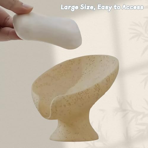 Bar Soap Holder, Soap Dish for Shower, Self Draining Soap Dish,Travertine Style Soap Holder, Used for Sinks, Bathrooms, Showers,Kitchens (Light Khaki Limestone) - color: Light Khaki Limestone