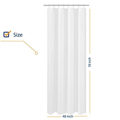 N&Y HOME Fabric Shower Curtain Liner Long Stall Size 48 x 78 inches, White | Hotel Quality, Bottom Magnets, Machine Washable, Water Repellent, 48x78 Bathroom Curtain with Grommets - color: White, size: 48"W x 78"L (Pack of 1)