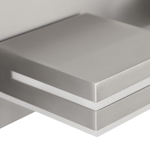 SineRise LED Modern Bathroom Vanity Light Fixtures, Modern Acrylic Bathroom Wall Lighting Fixtures Over Mirror, 2-Light, 15.5-Inch, Nickel, White - color: Nickel, White, size: 2-Light, 15.5-Inch