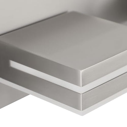 SineRise LED Modern Bathroom Vanity Light Fixtures, Modern Acrylic Bathroom Wall Lighting Fixtures Over Mirror, 2-Light, 15.5-Inch, Nickel, White - color: Nickel, White, size: 2-Light, 15.5-Inch