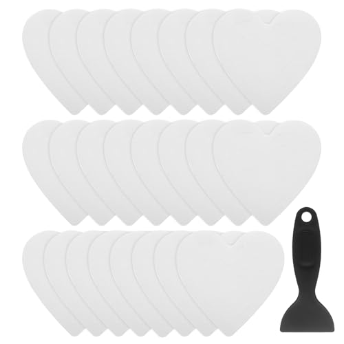 HARFINGTON 24pcs Non Slip Bathtub Stickers Bath Shower Floor 4" Anti-Slip Adhesive Sticker Tape Heart Style Decals with Scraper for Bathroom Kitchen Bathtub Treads Stairs, Transparent - color: Transparent
