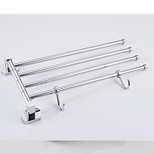 FAMMIX Modern Brass Chrome Swing Out Towel Bar, Folding Arm Swivel Hanger Bathroom Storage Organizer Rustproof Wall Mount, Swivel Towel Rack for Shower Room, Kitchen 5Bars - size: 5Bars