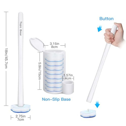 Disposable Toilet Brush Holder Set Toilet Wand (Pack of 2) Toilet Cleaner Scrubber with 24 Refills - size: 2 brushes+24 Refills