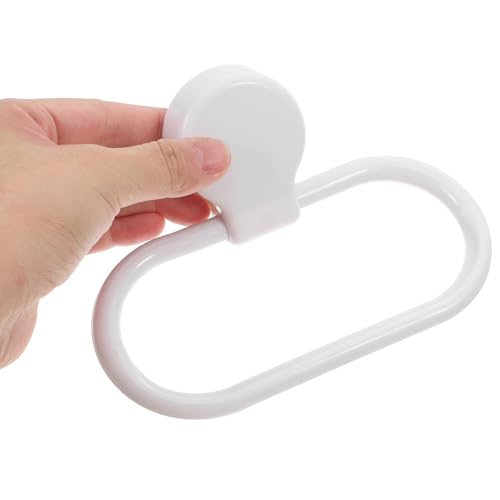 OSALADI 3PCS Self Adhesive Towel Ring Thickened Wall-Mount Hand Towel Holder Rack for Bathroom Kitchen No Drilling Easy Installation White