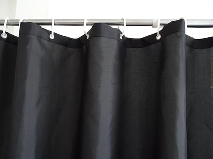 Fabric Black Shower Curtain Liner, Washable Light Weight Cloth Shower Curtains Bathroom with Bottom Weight, Water Repellent, 72x72 inch - color: Black, size: 72"W x 72"L (Pack of 1)