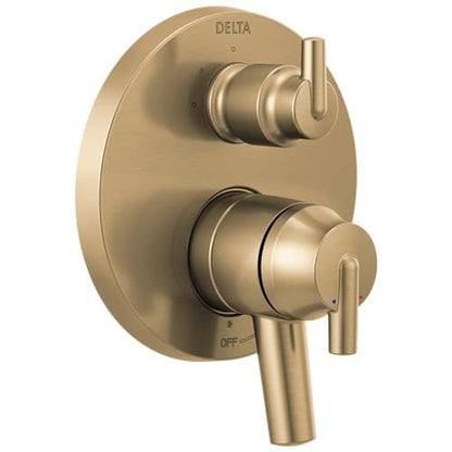 Delta Faucet Trinsic 17 Series 3-Setting Integrated Diverter Valve Trim Kit, Gold Diverter Valve Trim Kit, Shower Trim Kit, Champagne Bronze T27859-CZ (Valve Not Included) - color: Champagne Bronze