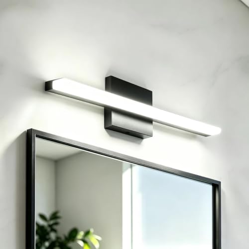 Bathroom Light Fixtures Over Mirror , 16 Inch Modern LED Cool White 6000K vanity Light Not Dimmable Small Vanity Lamp Bar baño IP44 Bath Wall Sconces for Restroom Indoor