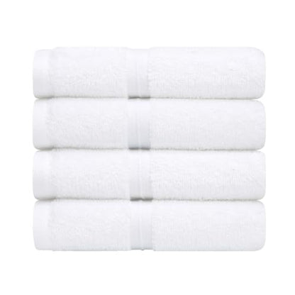 Luxury & Soft Washcloths Set of 4 (12"" x 12"") Hotel Quality, Versatile as, Face Towels, Hand Towels, 100% Cotton Wash Cloths, Makeup Towels, Hotel Rags -%100 Cotton - White - color: White