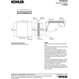 Kohler Verdera 34 in. W x 30 in. H Recessed Medicine Cabinet in Anodized Aluminum, Silver - size: 34" W x 30"H, style: Magnifying Mirror + Slow Close