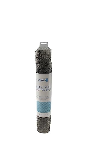Splash Home Bubble Bathtub Mat Non-Slip, Shower Mat with 167 Suction Cups and Drain Holes Bath Mat for Tub, 27 L x 15 W Inches, Machine Washable, PVC - Grey