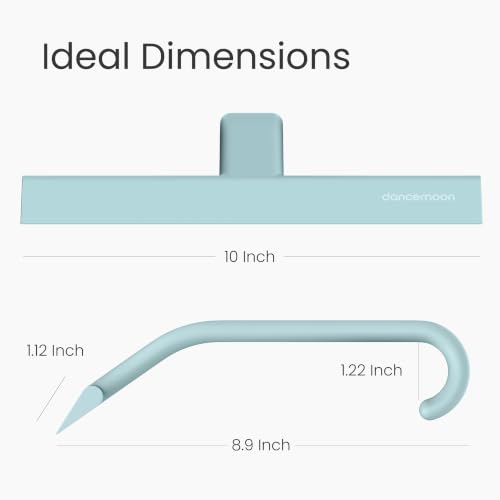 JustHang Shower Squeegee with Built-in Hook, 10-Inch Slate Blue | Award-Winning Design, All-One-Piece Soft-Touch Silicone, for Glass Door, Bathroom, Window, Mirror, Tile Wall, Car - color: Slate Blue