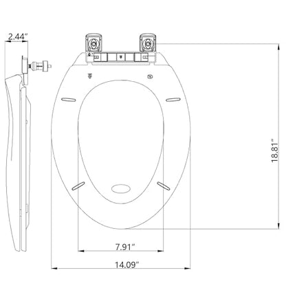 Elongated Toilet Seat with Slow Close Cover, Easy Clean and Stain-Resistant,Quick-Release Hinges and Quick-Attach Hardware,Comfort Fits for Most Standard Elongated Toilets,White - size: Elongated (19″)