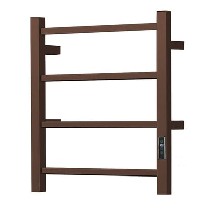 Towel Warmer with Built-in Timer Bathroom Wall Mounted Bath Towel Heater Plug-in Electric Heated Towel Rack Stainless Steel Curved Oil Rubbed Drying Rack 19.68x17.71x4.33 inches Orb