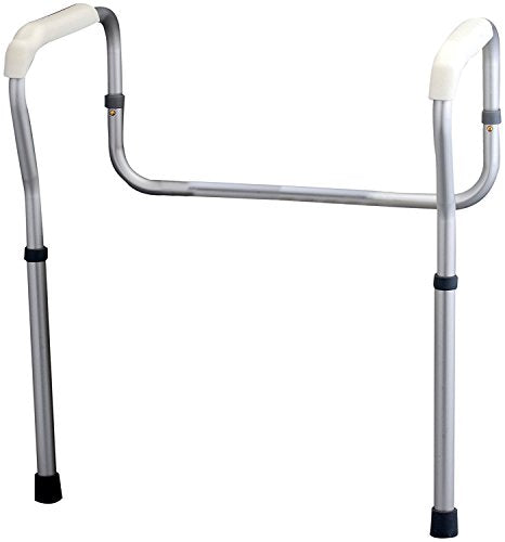 NOVA Medical Products Toilet Rails & Frame, Handrails for Toilet Seat, Safety Support Frame for Bathroom Toilet, Quick and Easy Installation, Grey (8200-R)