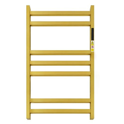 WMHYLYH Luxury 7 Bar Towel Warmer Rack for Bathroom, Wall Mounted Electric Heated Towel Rack with Timer & Fahrenheit Temperature Control, Stainless Steel Towel Heater for Bathroom(Brushed Gold) - size: 7 Bars