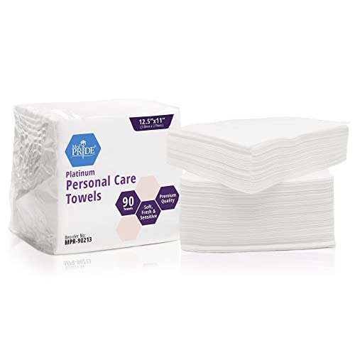 MED PRIDE Disposable Personal Care Towels, 12.5 x 11in,90 Count,Soft Cloths