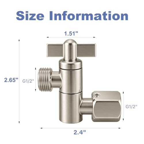 OFFO Shower Head Extension Arm, 2.4 in Shower Extension Arm with Locking Nut, Adjustable Height and Angle Shower Arm, Universal G1/2 Connector for Fixed and Handheld ShowerHead, Brushed Nickel - color: Brushed Nickel, style: 2.4 in