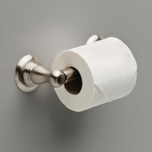 Delta Faucet Porter Toilet Paper Holder, SpotShield Brushed Nickel , Bathroom Accessories, PTR50-BN - style: Toilet Paper Holder