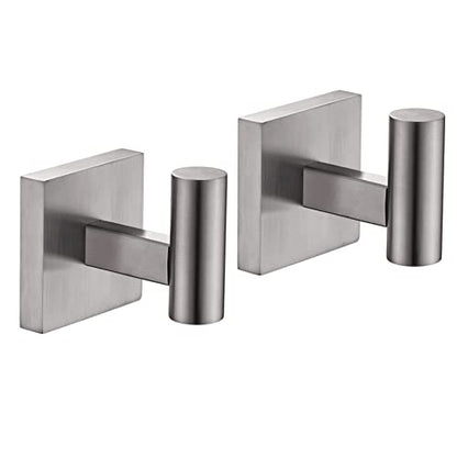 KOKOSIRI Robe Hook Bathroom Towel Coat Hooks for Bath Kitchen Wall 2 Pack Brushed Nickel Stainless Steel B1013BR-P2 - color: Brushed Nickel, size: 2 Pack