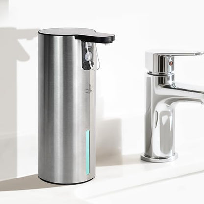 Electric Dish Soap Dispenser for Kitchen, Rechargeable Touch Liquid Hand Soap Dispenser for Bathroom, Stainless Steel Soap Pump, Water-Resistant,11.8oz, Xmas Gift - color: Multi Grey