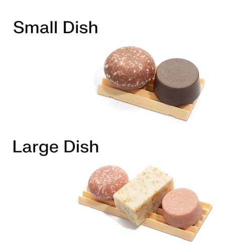 The Earthling Co. Self Draining Soap Dish Silicone Soap Holder to Prevent Mushy Bars and Extend Bar Life, Shampoo and Conditioner Bar Tray for Bathroom, Shower, Countertops (Large Dish) - size: 8"