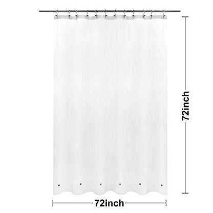 Barossa Design Frosted Shower Curtain Liner with 6 Magnets, Frost, 72x72 | 8G Heavy Duty PEVA, PVC Free, Metal Grommets, Waterproof Standard Size Plastic Shower Liner for Bath Tub - color: 2b. Frost-heavy, size: 72"W x 72"L (Pack of 1)