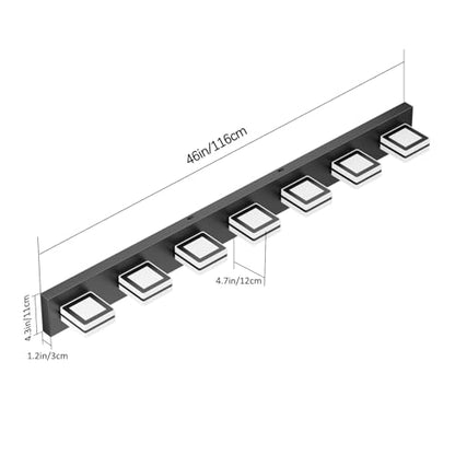Ralbay 46inch Vanity Light Modern 7 Lights Black Bathroom Vanity Lighting Fixtures Over Long Mirror Acrylic Up and Down Matte Black Bathroom Wall Mounted Lights - color: Black, size: 7 Light