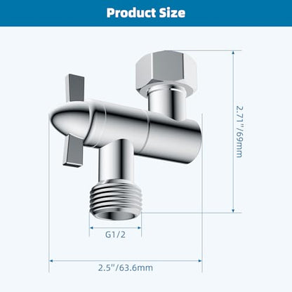 Hibbent All Metal Shower Head Elbow Adapter, 360 ° Adjustable Swivel Brass Showerhead Adapter for Fixed and Rain Showerhead, Stainless Steel Wall Mounted Shower Connector, Chrome - color: Chrome